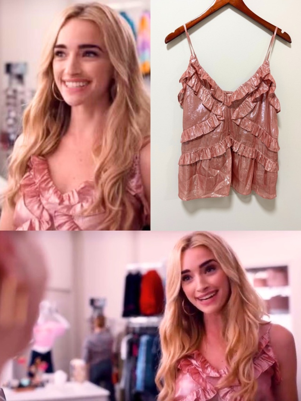 ASO Georgia Miller in Ginny and Georgia Ruffled Pink Top | Small
